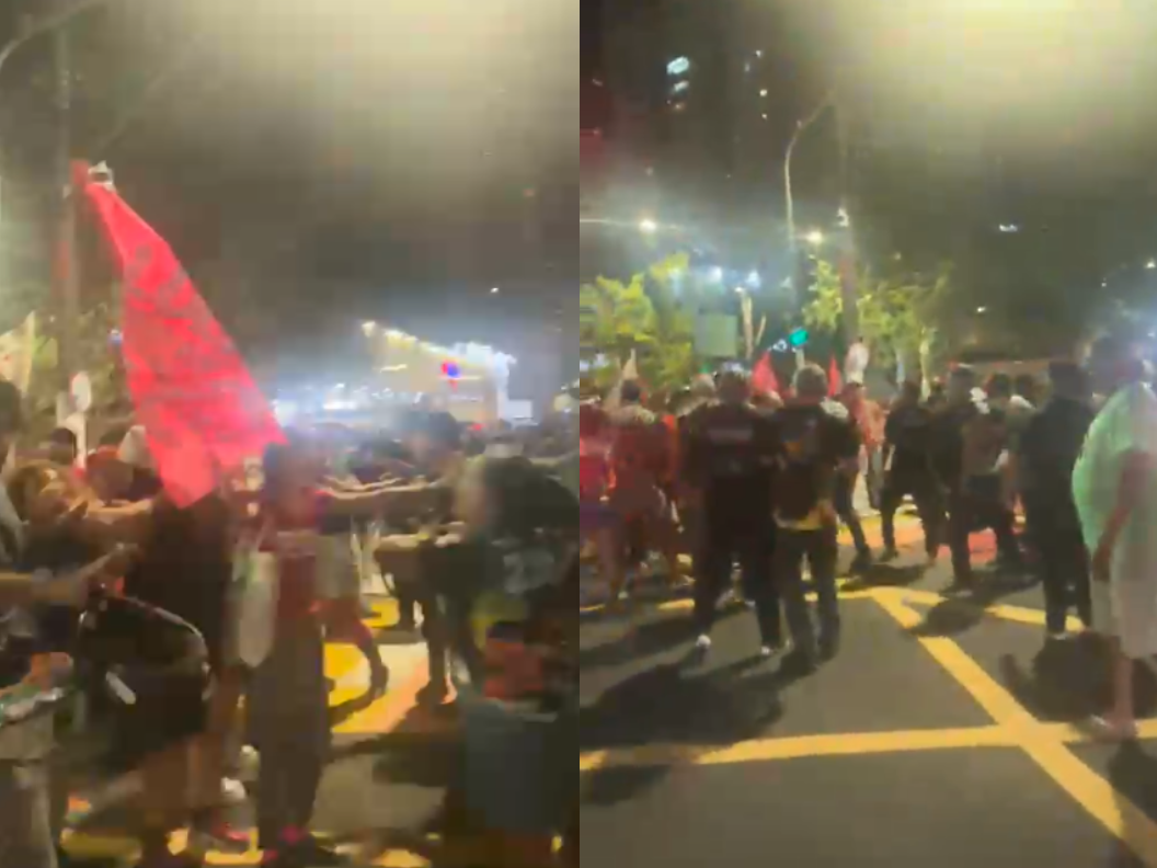 Confusão entre apoiadores de Lula e Flávio Bolsonaro é registrada em Belém
