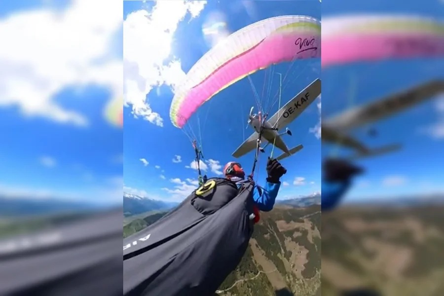 VÍDEO: Parapentista sobrevive após colisão com avião no ar na Áustria; veja