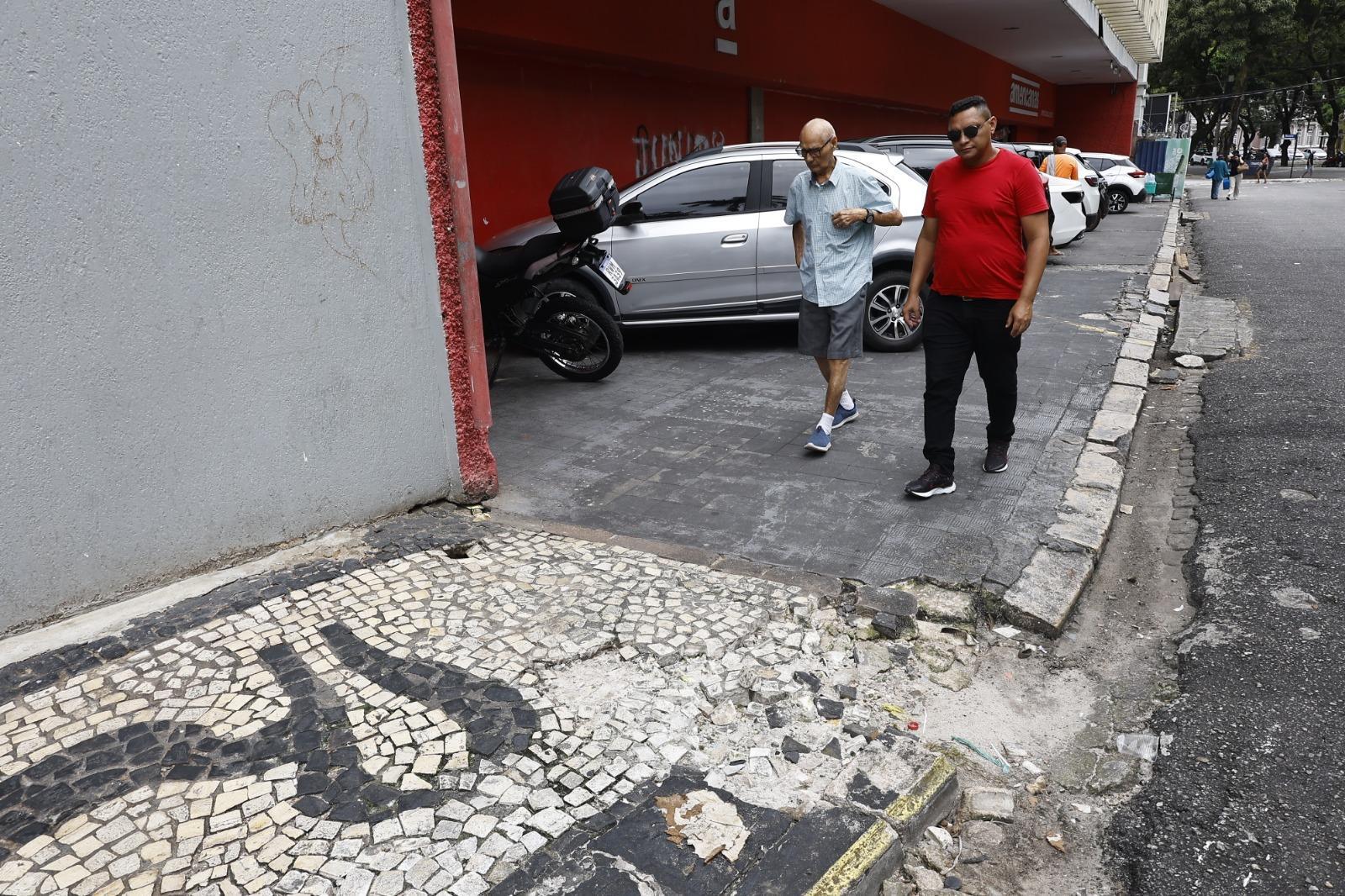 Descaracterização de calçadas históricas preocupa moradores e expõe abandono do patrimônio em Belém