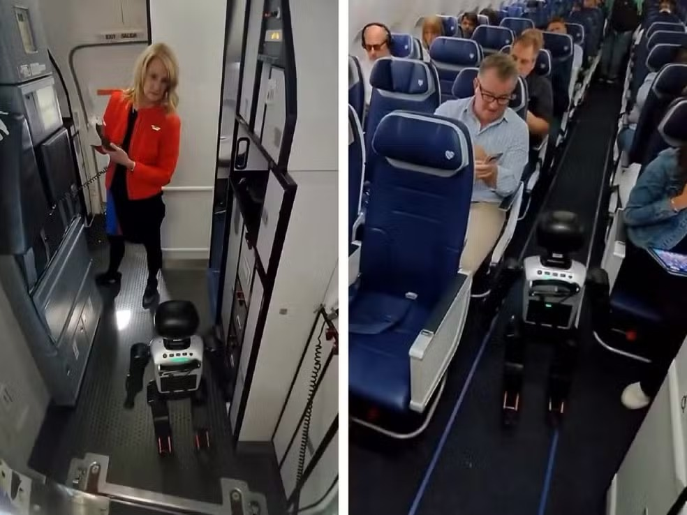 Robô viaja como passageiro em avião, vira alvo de regra e 