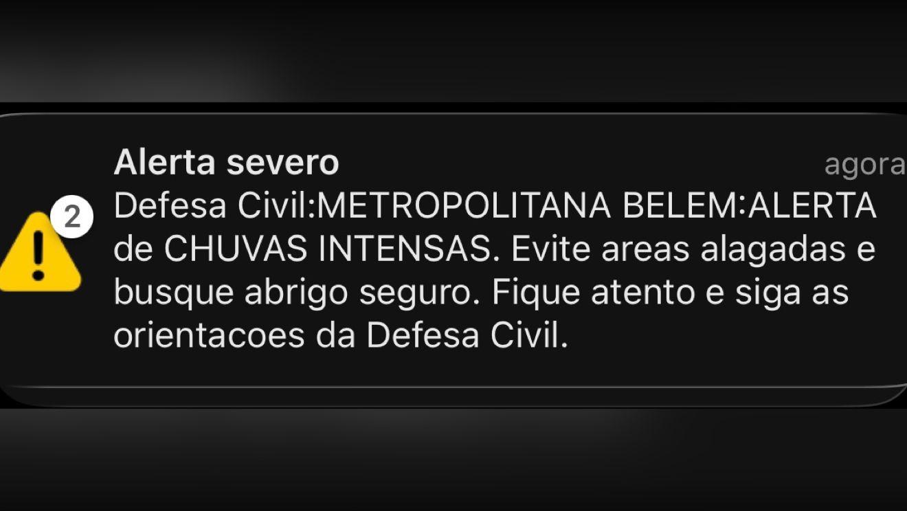 Defesa Civil emite alerta para chuvas intensas em Belém; população deve evitar áreas alagadas