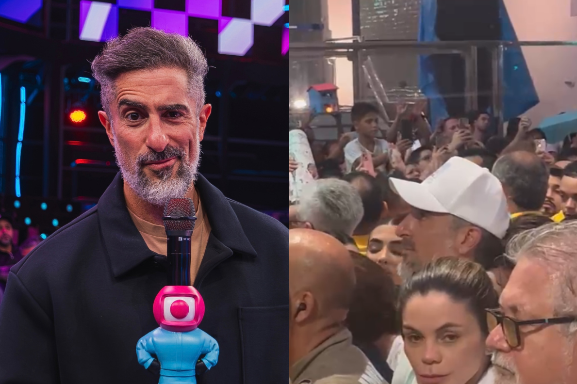 Marcos Mion acompanha a Trasladação no meio da multidão