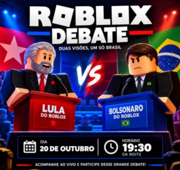 Perfil no Roblox anuncia debate presidencial para esta terça-feira (20)