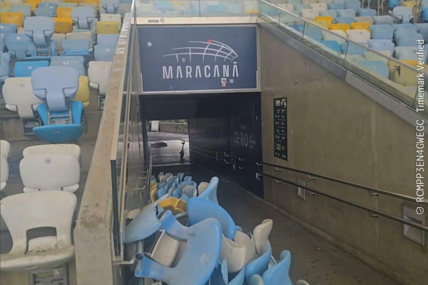 Maracanã revela 500 cadeiras quebradas e prejuízo de R$ 300 mil por vandalismo de Vasco e Boca