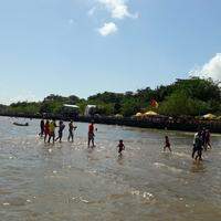 Praia do Beja, em Barcarena. O município não realizou testes para checar a qualidade da água.