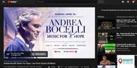 Canal do Andrea Bocelli, com a live no domingo de Páscoa.
