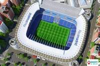Imagem do tour virtual do Estádio Santiago Bernabéu, sede do Real Madrid.