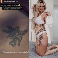 Marcela Mcgowan e o antes e depois da tatuagem