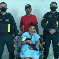 Gleide Moraes, Paulo Tiburtino e o pequeno Paulo Davi, acompanhados da equipe policial que conduziu o parto