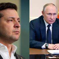 Presidente ucraniano (à esquerda); e russo (à direita).