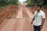 Peretê Tembé mostra as obras que a comunidade precisou fazer para garantir a trafegabilidade