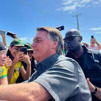 Jair Bolsonaro em sua chegada a Paragominas