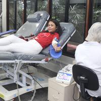 Vitória Miranda: primeira vez como doadora de sangue, em pleno veraneio
