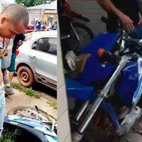 Jovem foi amarrado após ser flagrado furtando uma moto