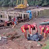 Populares encontram o corpo no Rio Maguari.