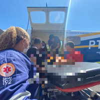 O menino foi socorrido e transferido num aeromédico nesta quarta-feira (17) para o Hospital Metropolitano de Urgência e Emergência, em Ananindeua