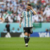 Messi durante Argentina x Arábia Saudita