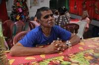Lucimar Silva Barros, de 47 anos, foi resgatado pelo abrigo pesando 35 quilos e com tuberculose, mas já se recuperou.
