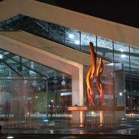 Criado pelo artista plástico Ricardo Carvão Levy, o monumento foi instalado no centro do lago da entrada principal do Hangar Centro de Convenções, em Belém
