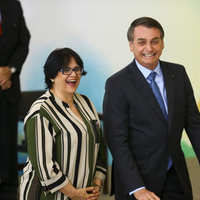 Além de Bolsonaro, a senadora diplomada Damares Alves, ex-ministra da Mulher, Família e Direitos Humanos, é alvo da petição