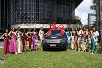 Durante a programação, elas conheceram o principal prêmio que será entregue à vencedora: um veículo Citroën C3