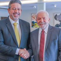 O presidente da Câmara, Arthur Lira (PP-AL), e o presidente Lula
