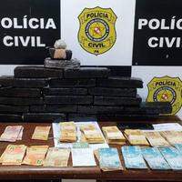 As drogas apreendidas, junto do dinheiro, foram apresentados na Seccional Urbana de Marabá