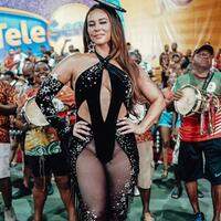 A musa da escola de samba apostou em um look ousado no ensaio para o desfile de 2024