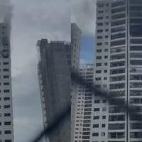 O fogo foi registrado no apartamento do Condomínio Resort Parc Paradiso.