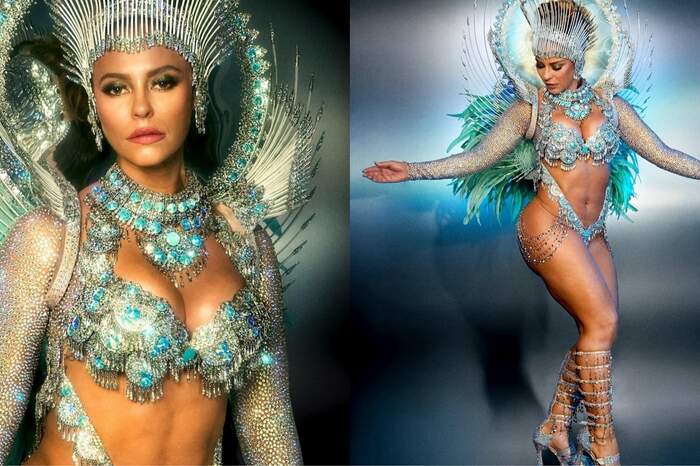 Paolla Oliveira mostra look que vai usar no desfile da Grande Rio no Carnaval 2025