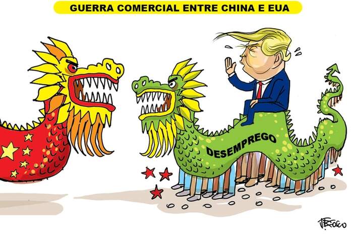 Guerra comercial entre China e os EUA | Charges | O Liberal