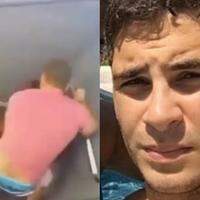 A imagem em destaque mostra o suspeito agredindo a vítima  (à esquerda) e uma foto de perfil dele (à direita).