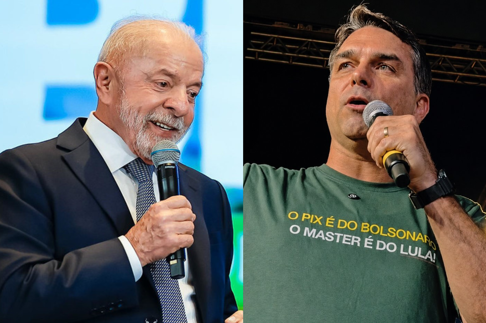 Lula e Flávio Bolsonaro