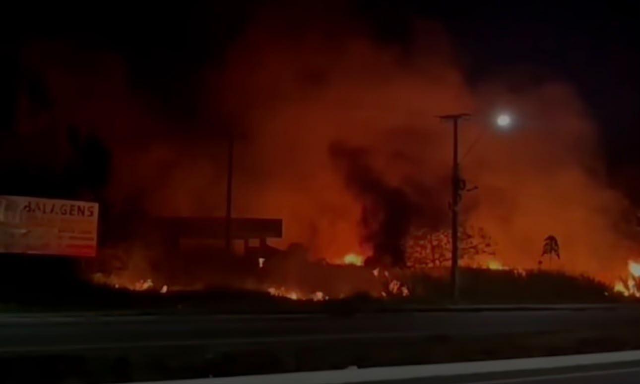 Incêndio é registrado próximo a pousada em Castanhal neste sábado (26)