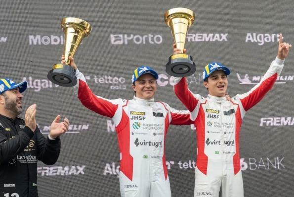 Felipe Massa e filho vencem corrida juntos pela primeira vez: 'Que seja a primeira de muitas'.