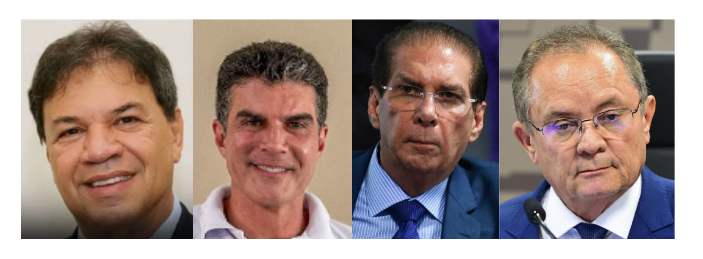 Na imagem acima, em ordem, Chicão, Helder Barbalho, Jader Barbalho e Zequinha Marinho.
