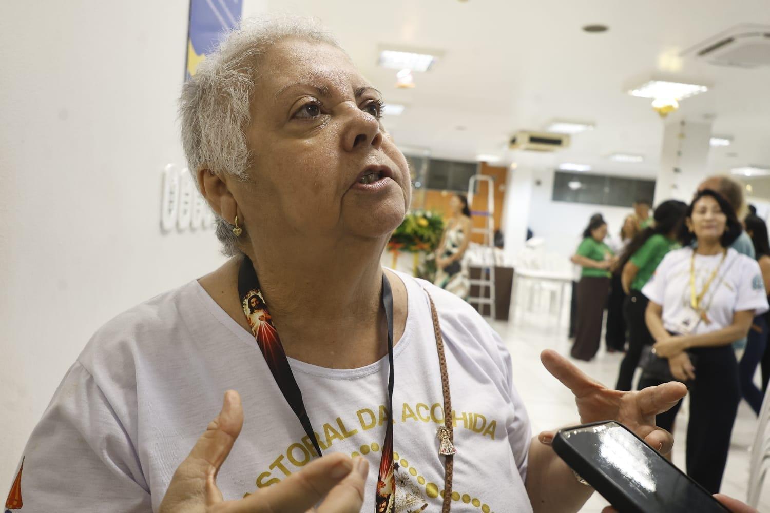 Socorro Almeida, 66 anos, coordenadora da Pastoral da Acolhida.