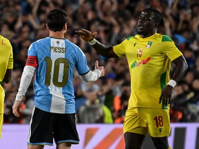 A seleção da Argentina enfrentou a seleção de Benim no jogo de despedida de Messi