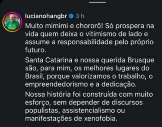 Empresário Luciano Hang fez comentário sobre a polêmica surgida na partida de futebol