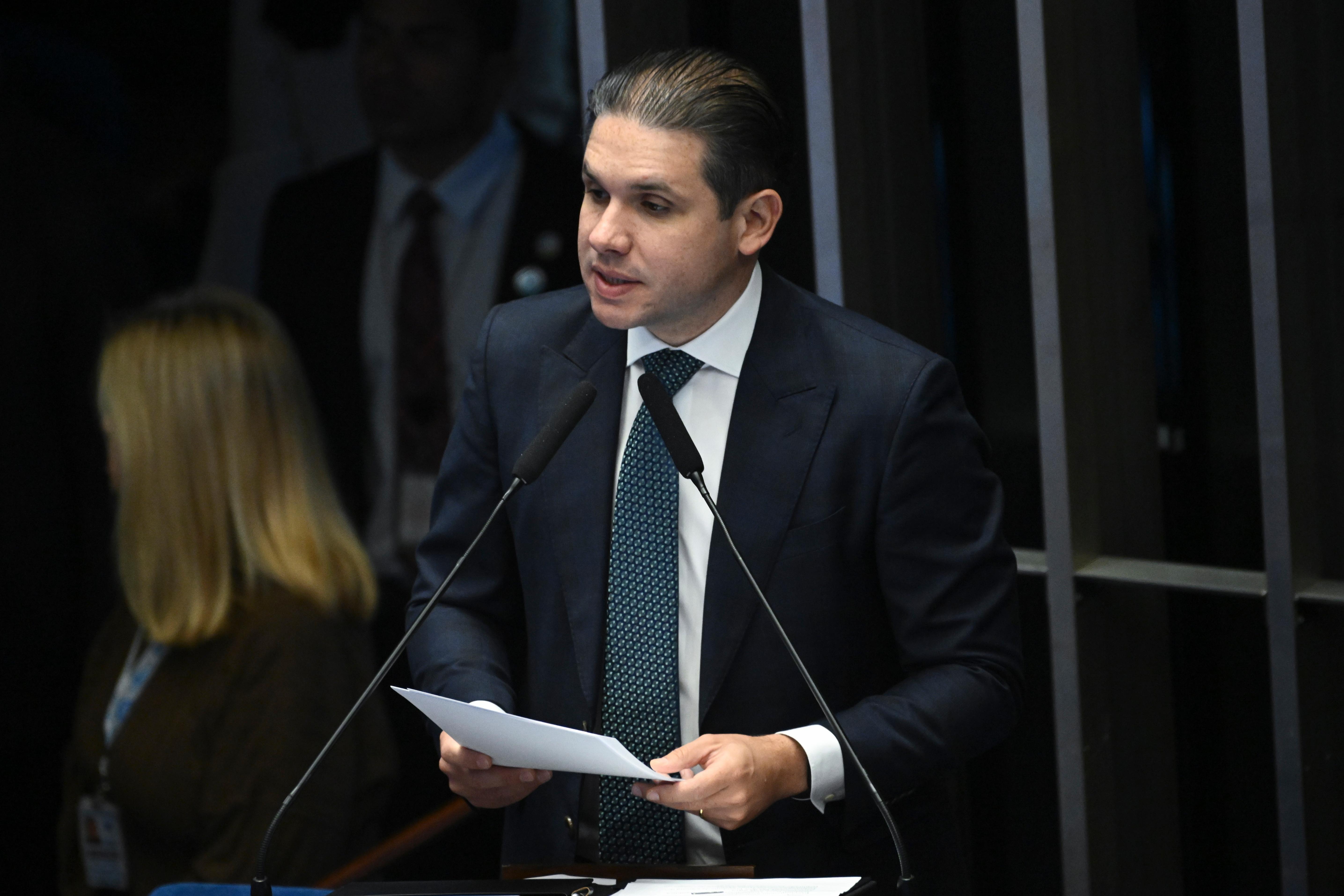 Em discurso, à tribuna, presidente da Câmara dos Deputados, deputado Hugo Motta (Republicanos-PB)