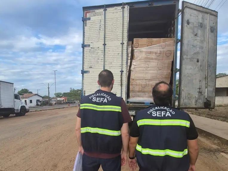 Fiscais da Sefa apreenderam mais de 16 toneladas de café embalado a vácuo, avaliadas em R$ 693 mil, em Cachoeira do Piriá, no nordeste do Estado