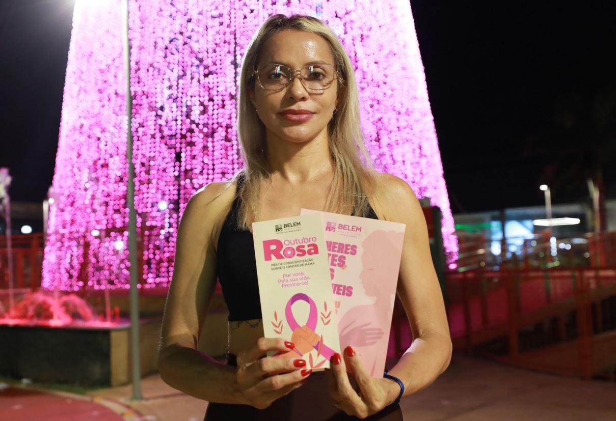 A imagem em destaque mostra a enfermeira Sandra Maria Maciel.