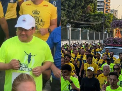 O arcebispo metropolitano de Belém, Dom Júlio Endi Akamine, participou da Romaria dos Corredores na manhã deste sábado (24), correndo ao lado dos devotos durante o percurso de 7 km pelas ruas da capital paraense