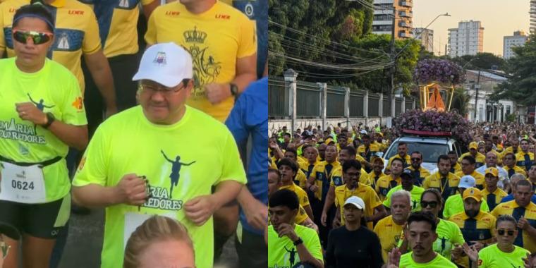 O arcebispo metropolitano de Belém, Dom Júlio Endi Akamine, participou da Romaria dos Corredores na manhã deste sábado (24), correndo ao lado dos devotos durante o percurso de 7 km pelas ruas da capital paraense