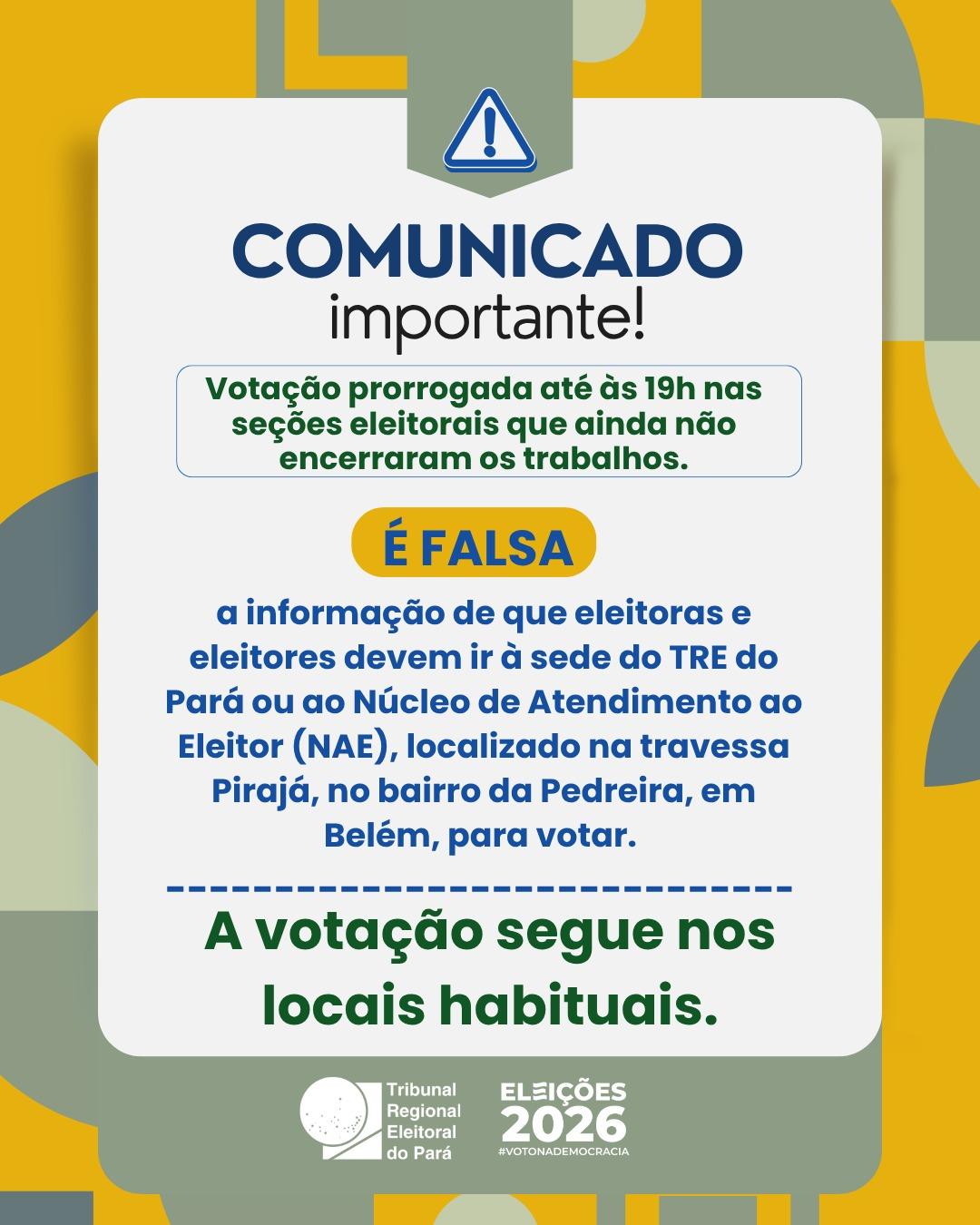 Comunicado do TRE/PA
