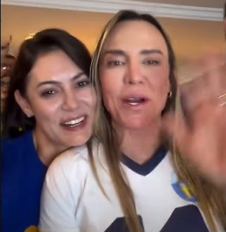 Michelle Bolsonaro e Celina Leão: comemoração pela vitória eleitoral no Governo do DF