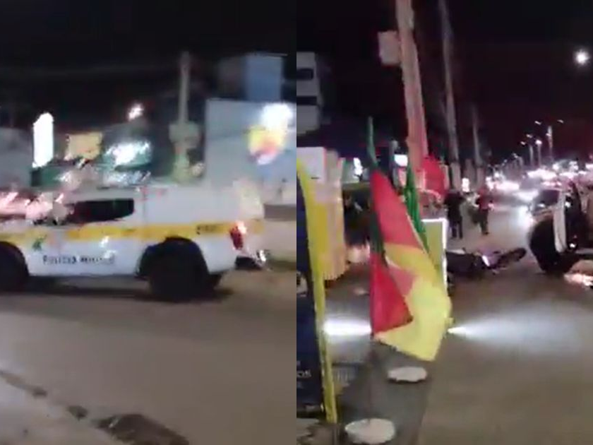 Viatura da PM atropela motociclista durante comemoração de vitória de Lula em SC