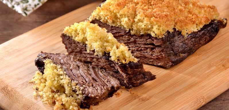Fraldinha com crosta de queijo