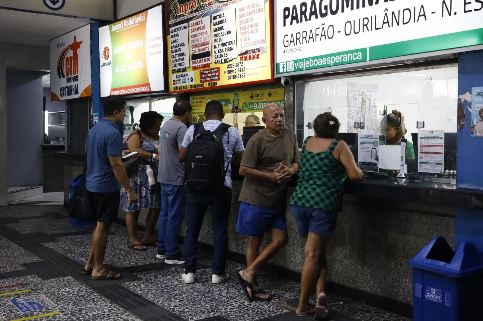 Terminal Rodoviário de Belém na tarde desta sexta (30).