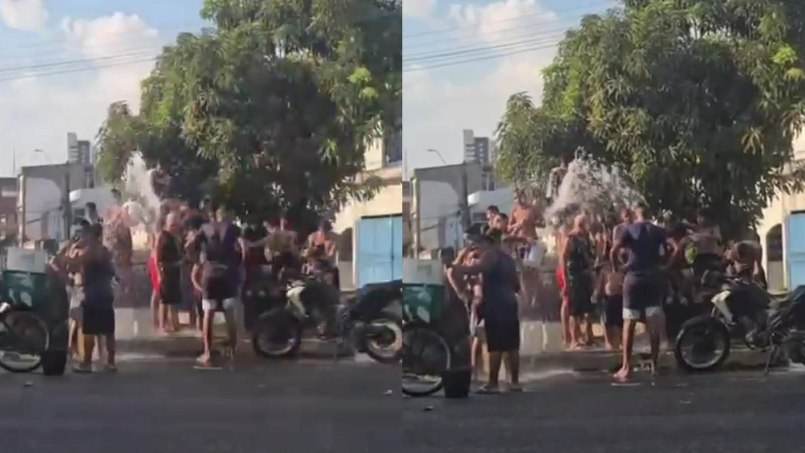 Sem água há mais de 24 horas, moradores recorrem a adutoras em Belém.